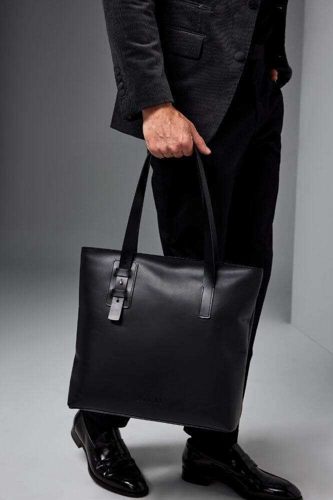 The 'Tote' - Black Italian Leather