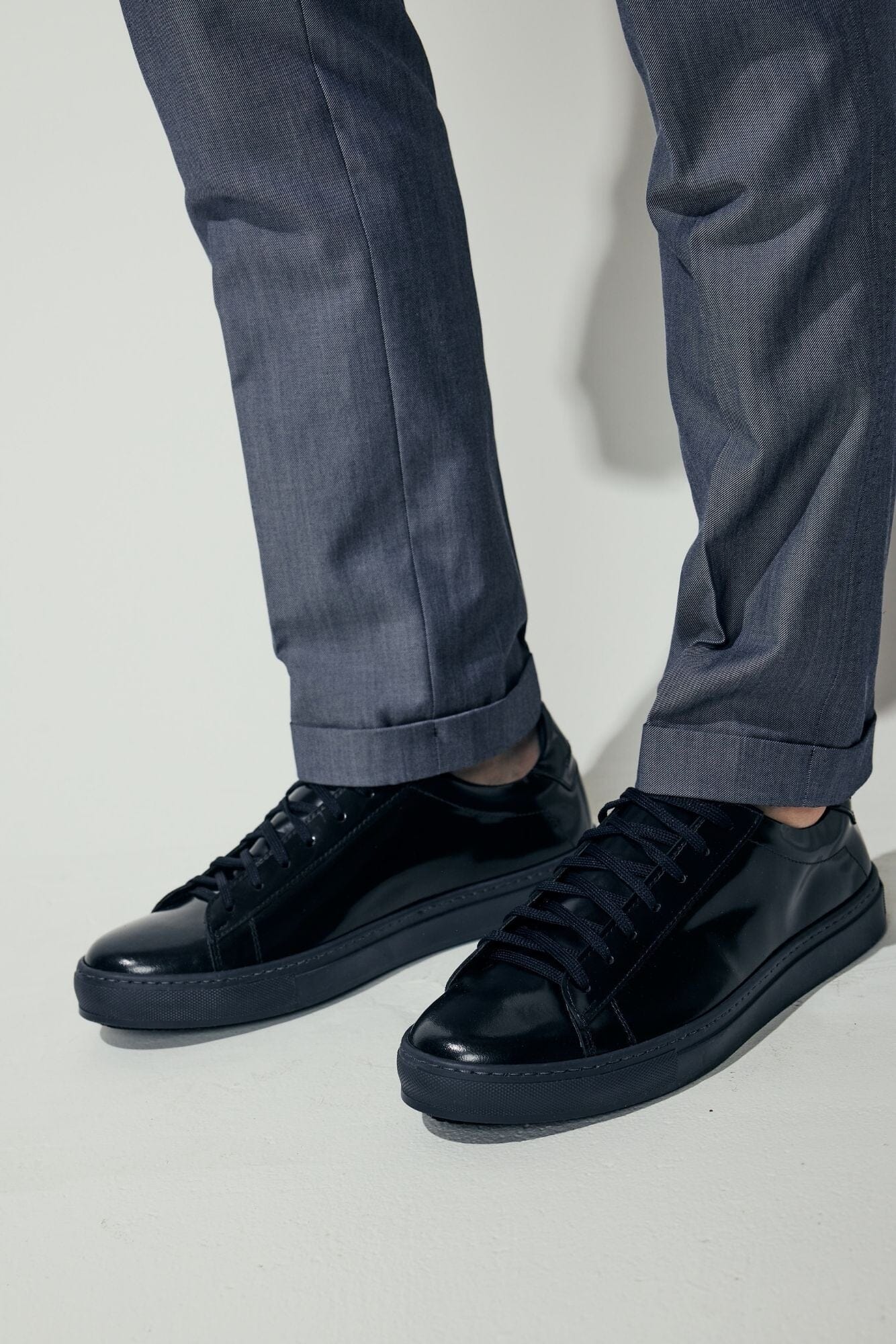 The Marais Sneaker - Navy Patent Leather