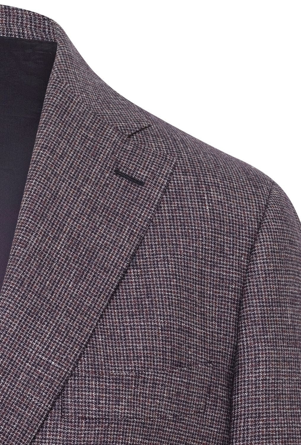 Greyson Suit - Navy, Burgundy and Grey Mini Houndstooth