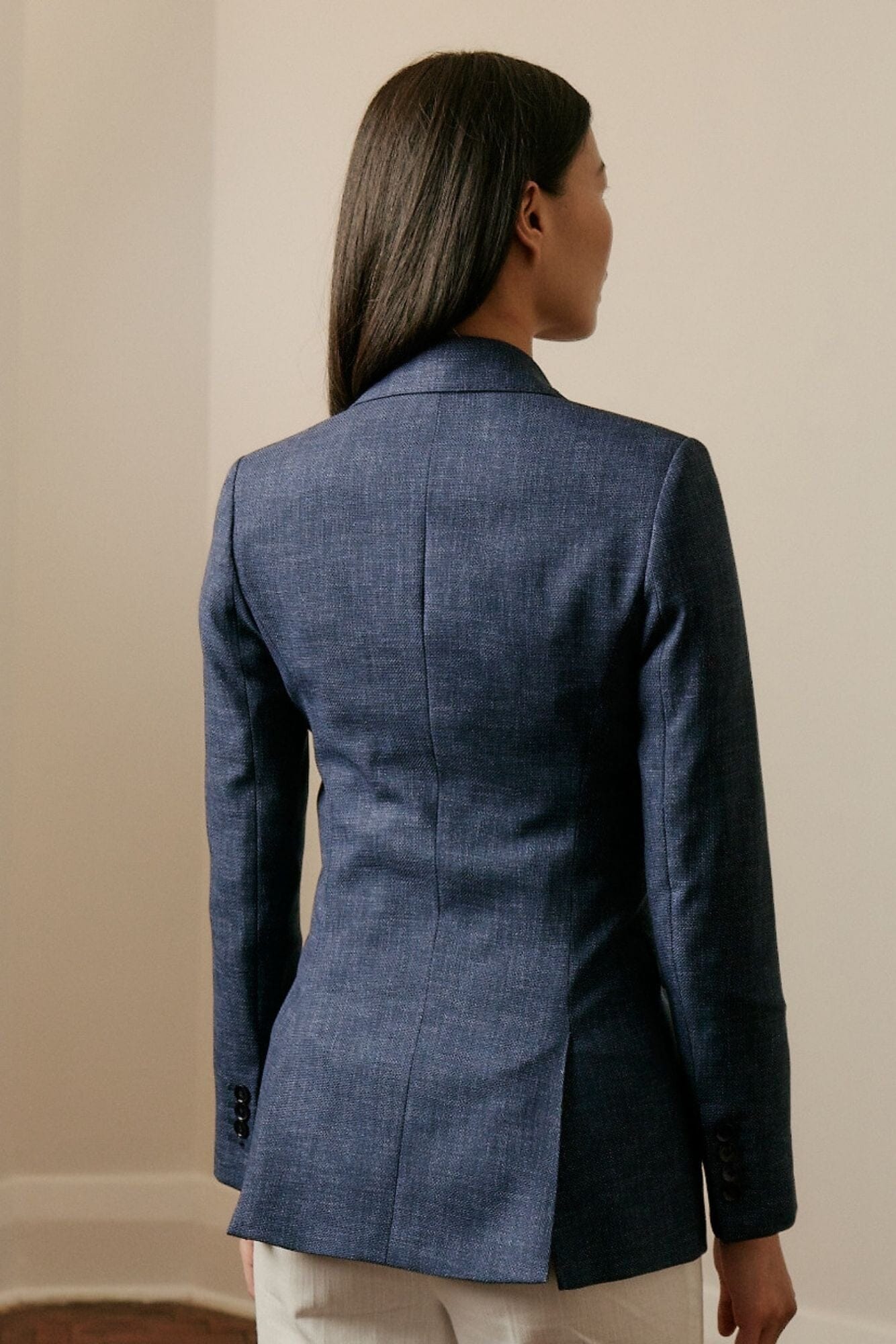 Lily Jacket - Mid Blue Texture