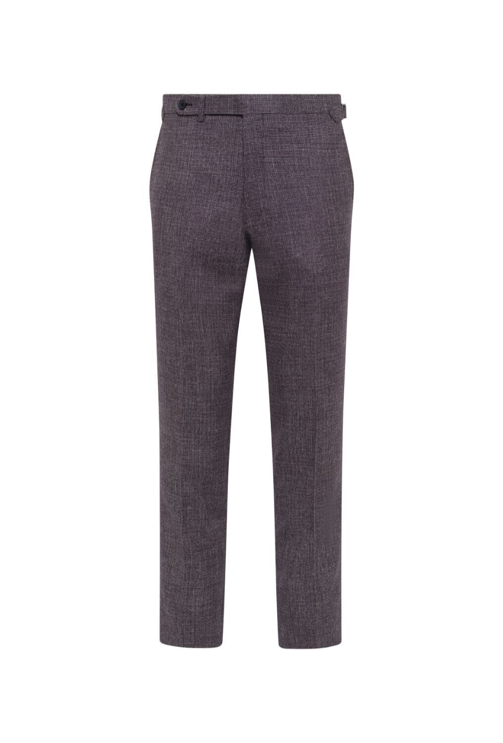 Greyson Suit - Navy, Burgundy and Grey Mini Houndstooth