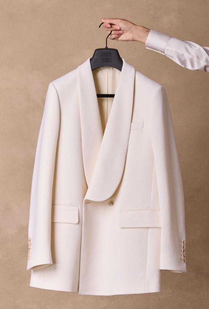 Mia Shawl Jacket - Cream Wool