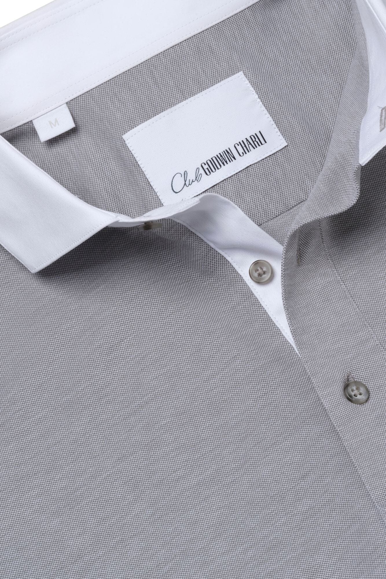 CGC Polo Shirt - Grey Pique with White Contrast