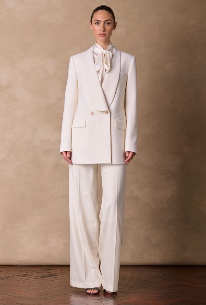Mia Shawl Jacket - Cream Wool