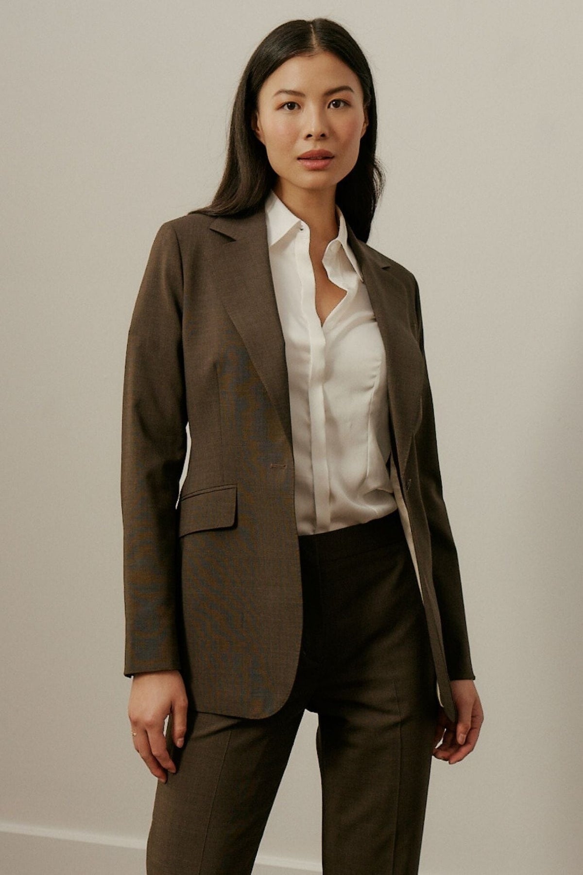 Lily x Ruby Suit - Brown Wool Stretch