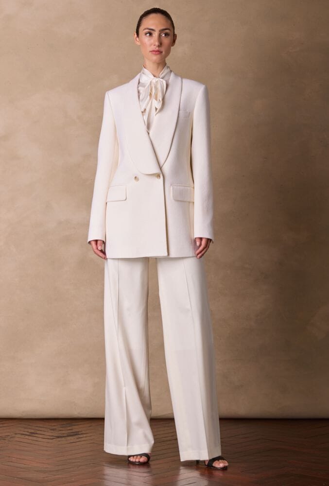 Mia Shawl Jacket - Cream Wool
