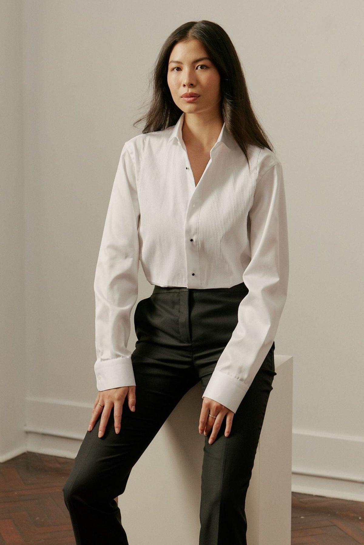 The Ada Dinner Shirt - White Cotton