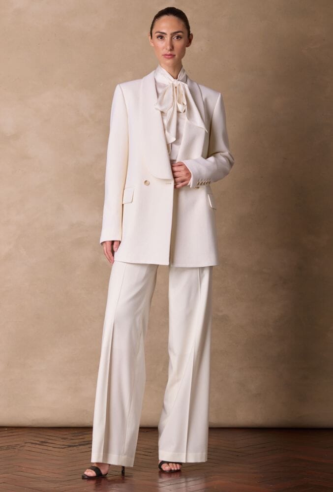 Mia Shawl Jacket - Cream Wool