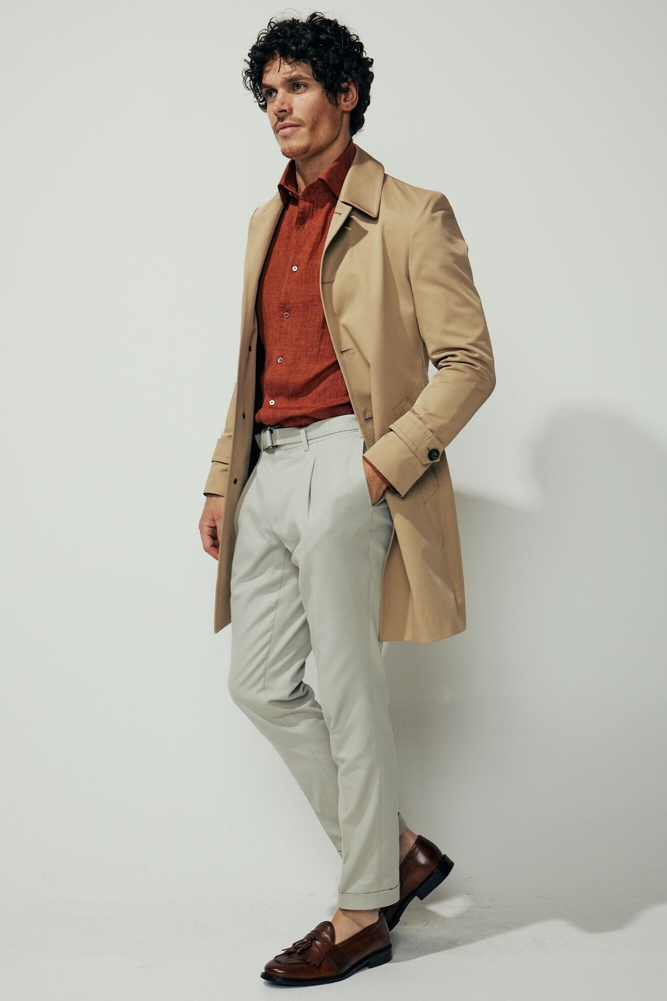 The Spencer Car Coat - Sand Tech Cotton