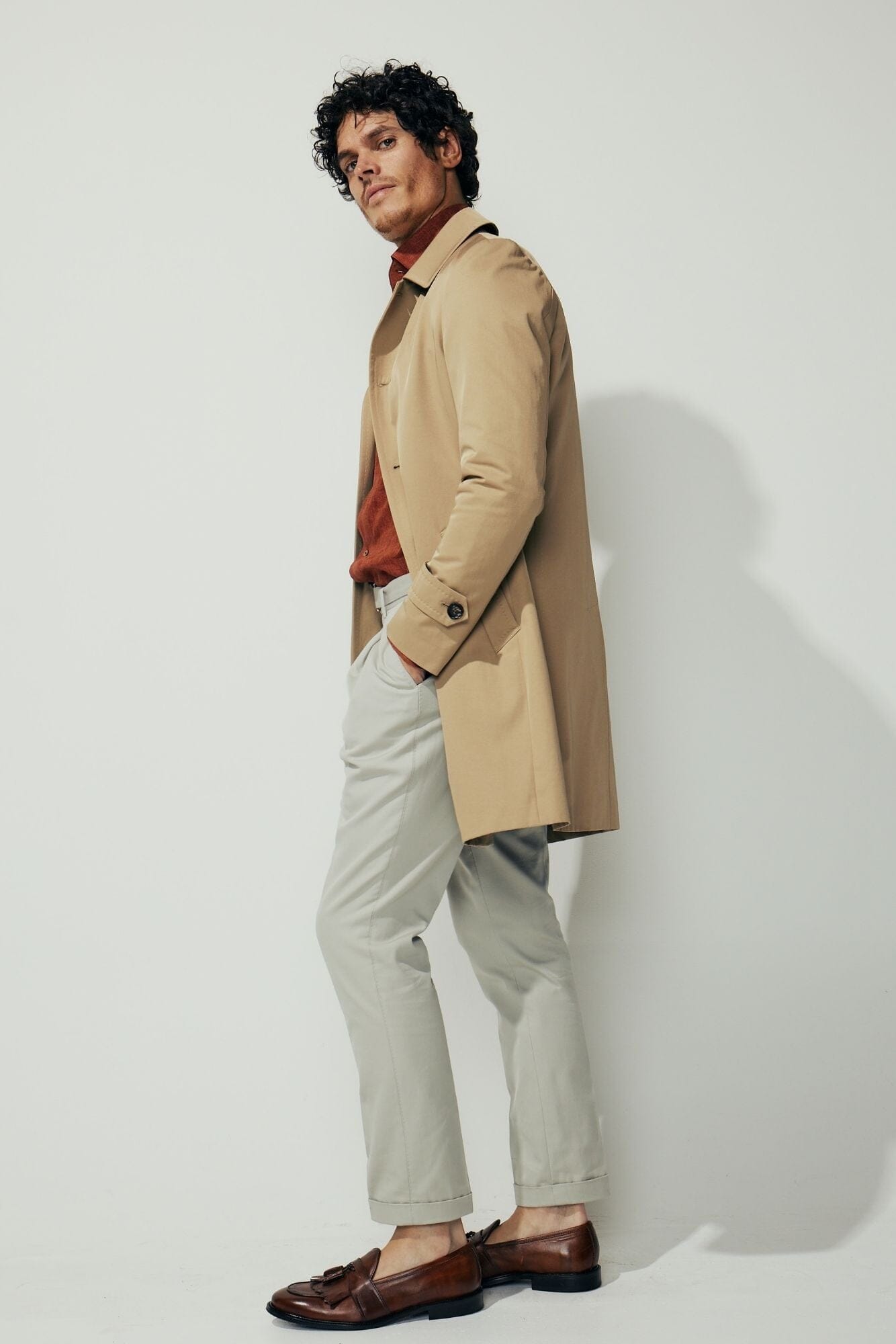 The Spencer Car Coat - Sand Tech Cotton