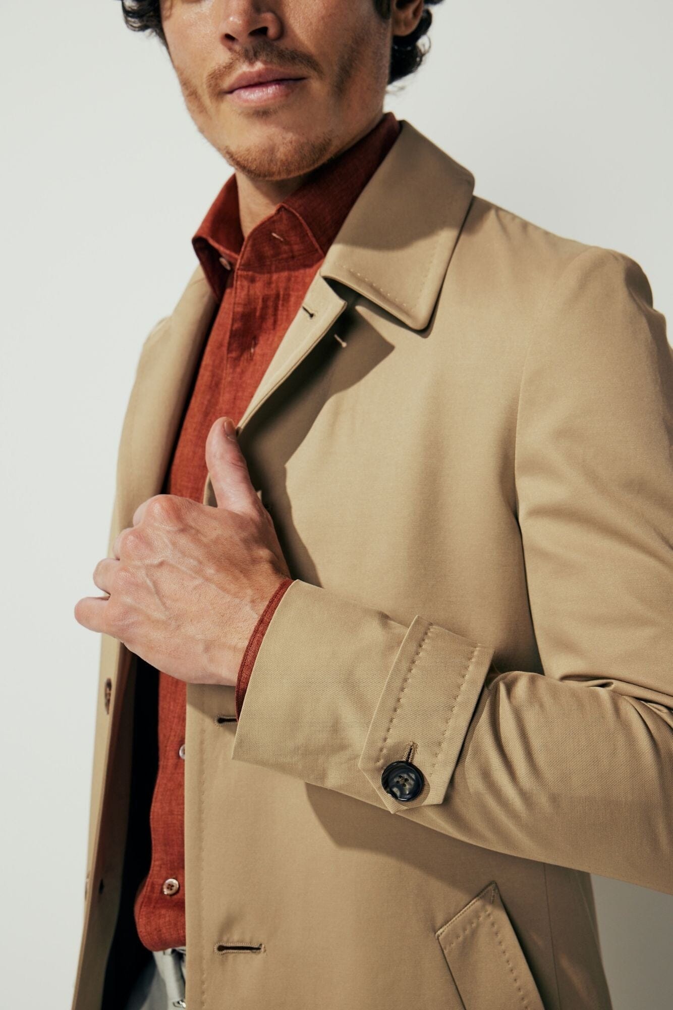 The Spencer Car Coat - Sand Tech Cotton