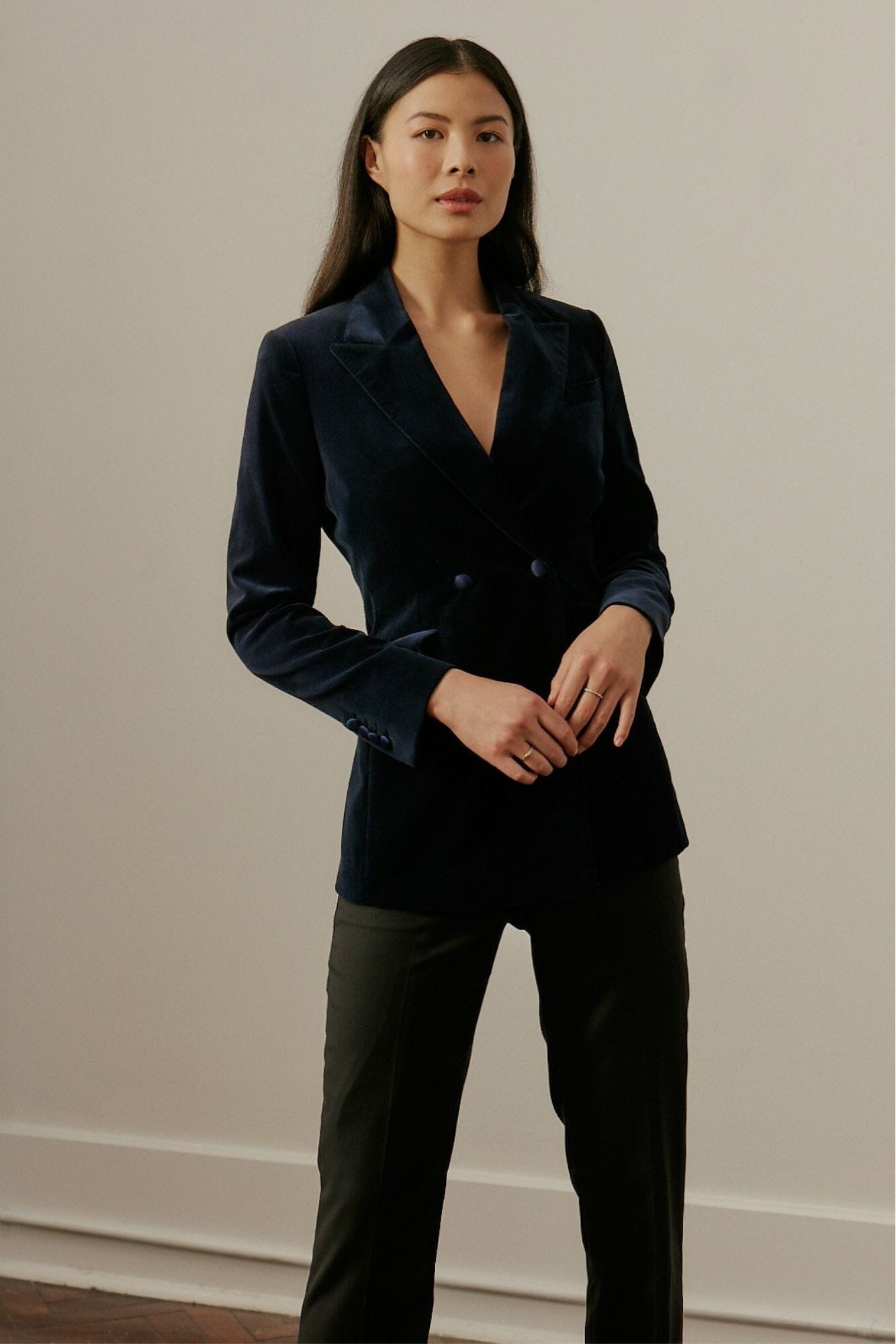 Alexis DB Jacket - Midnight Blue Velvet