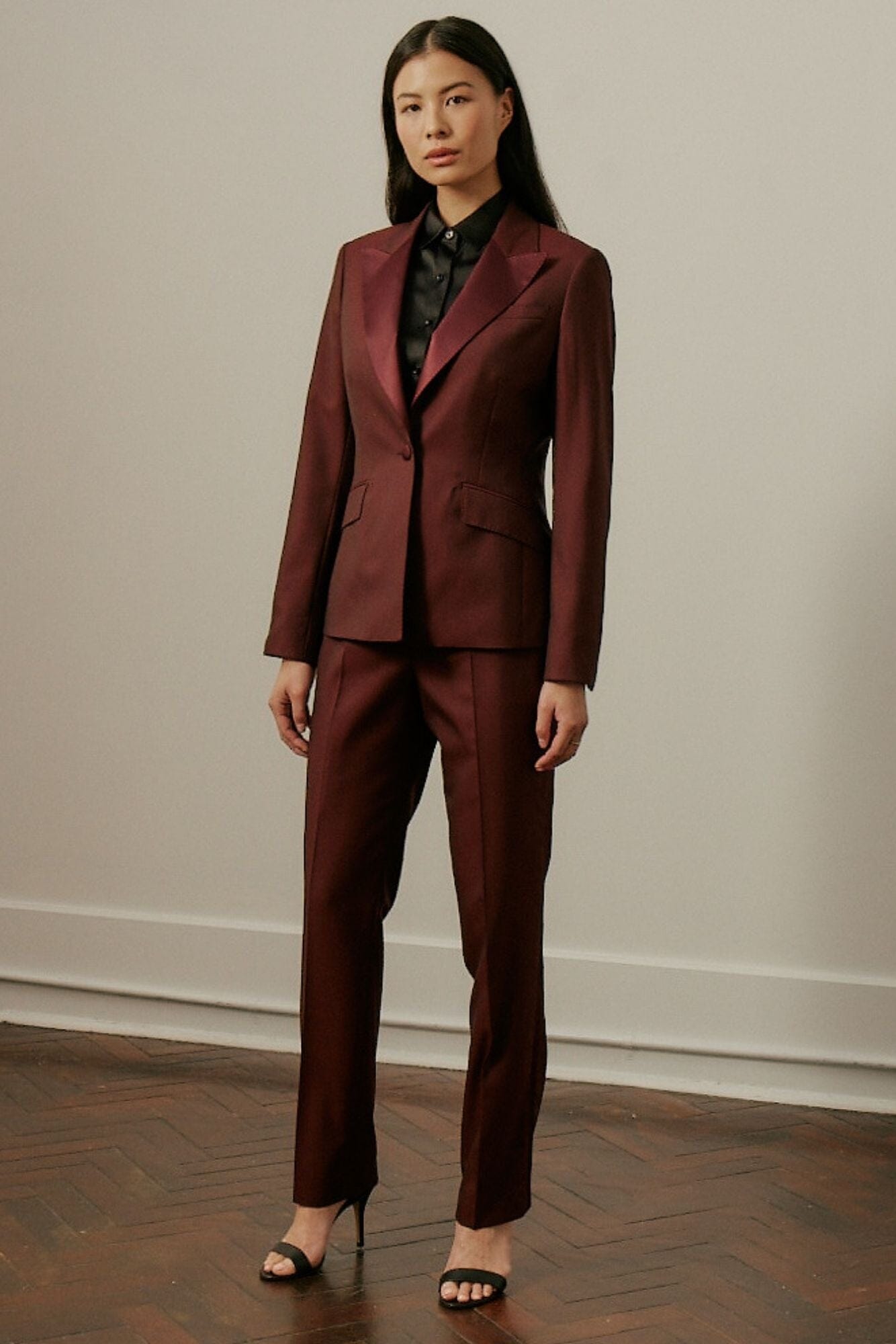 Scarlet Tuxedo - Burgundy Wool 160s
