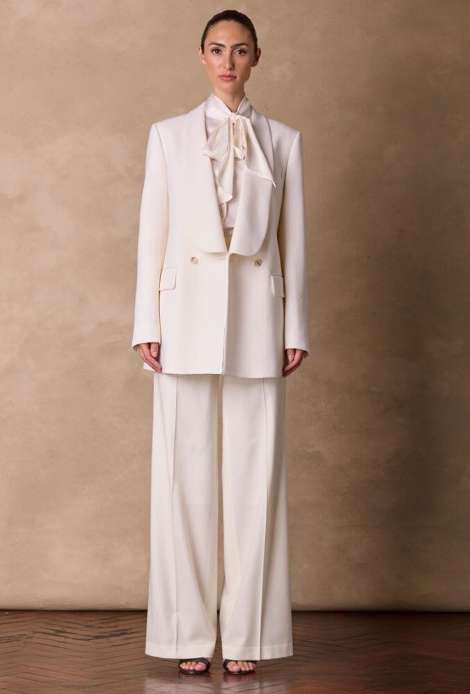 Mia Shawl Jacket - Cream Wool