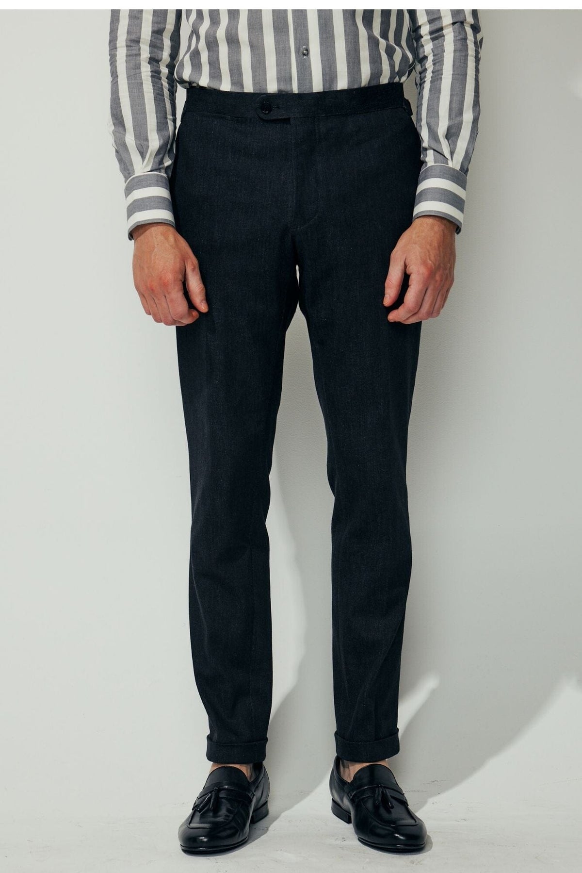 Xander Denim Premio Pant - Smokey Cotton Cashmere Denim
