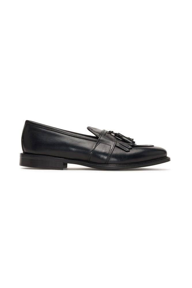 Loafer with Tassel and Fringe - Black Italian Leather (1301)