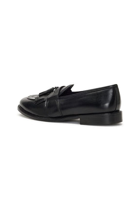 Loafer with Tassel and Fringe -  Black Italian Leather (1301)