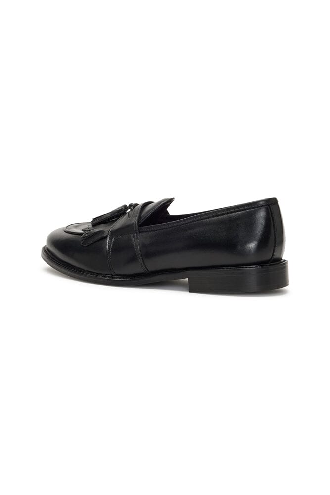 Loafer with Tassel and Fringe - Black Italian Leather (1301)