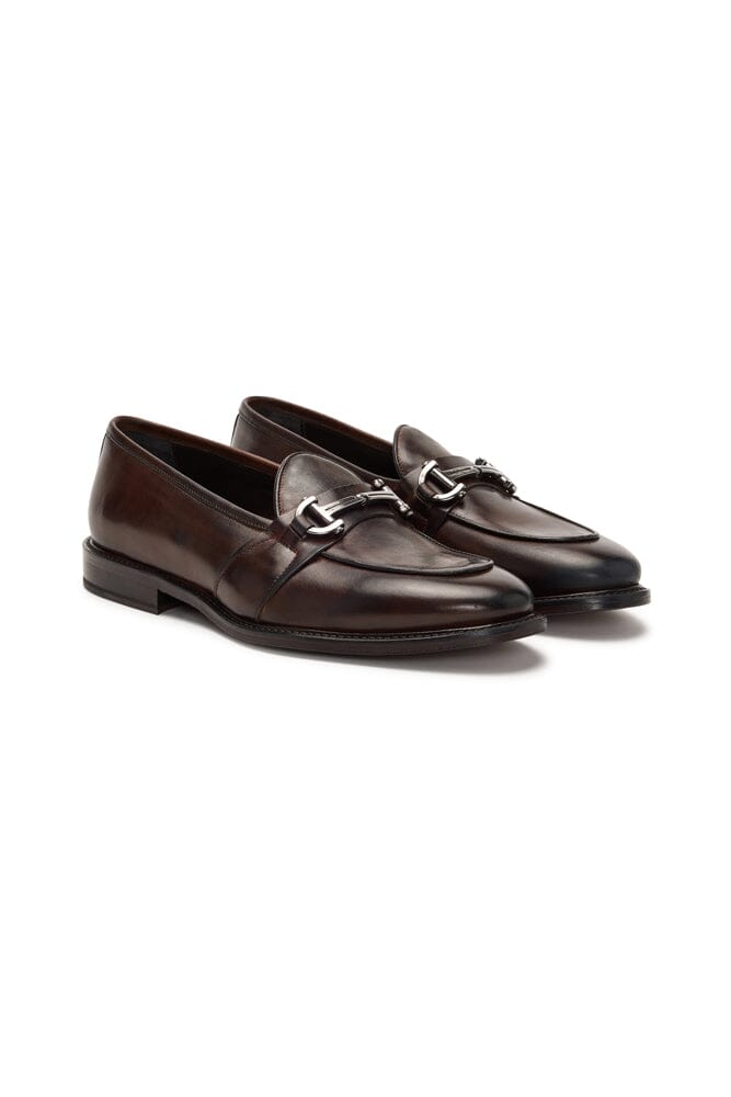 Loafer with Buckle - Dark Brown Italian Leather (1302)