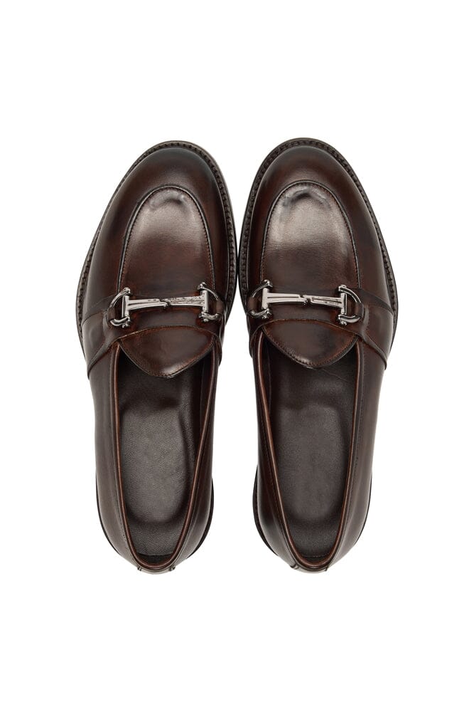 Loafer with Buckle - Dark Brown Italian Leather (1302)