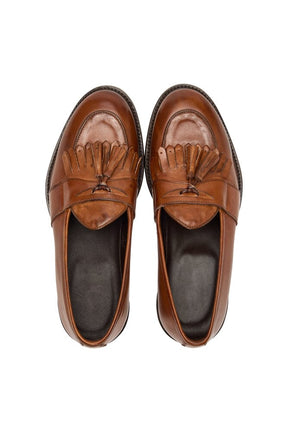 Loafer with Tassel and Fringe - Tan Italian Leather (1301)