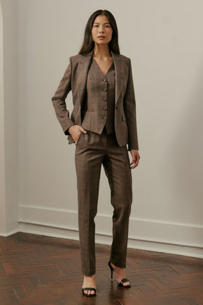 Camila 2-Piece Suit - Brown and Orange Tweed
