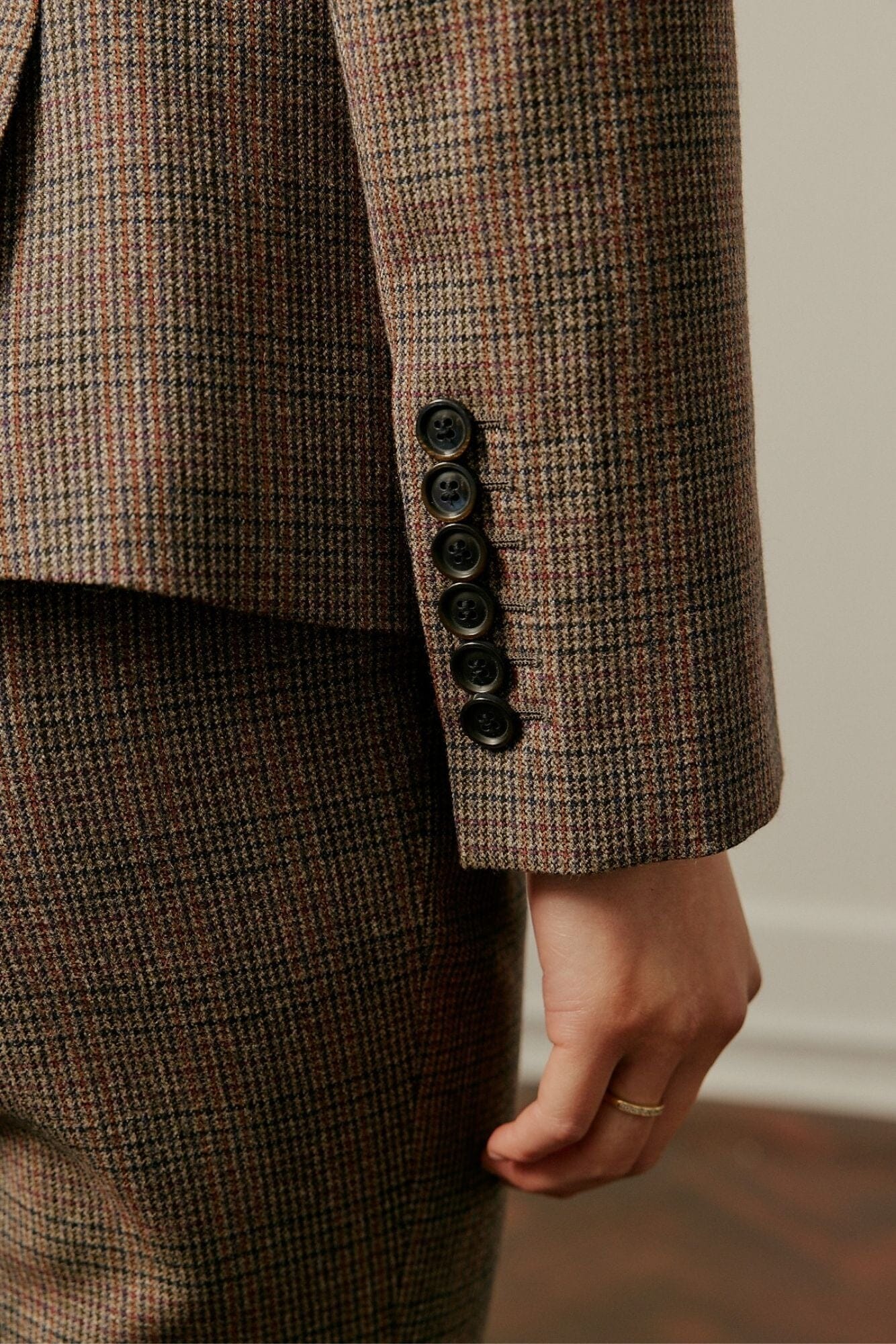 Camila 2-Piece Suit - Brown and Orange Tweed