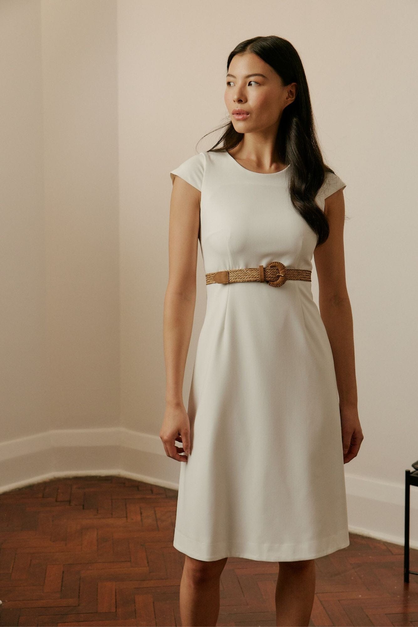 Harper Cap Sleeve Dress - White