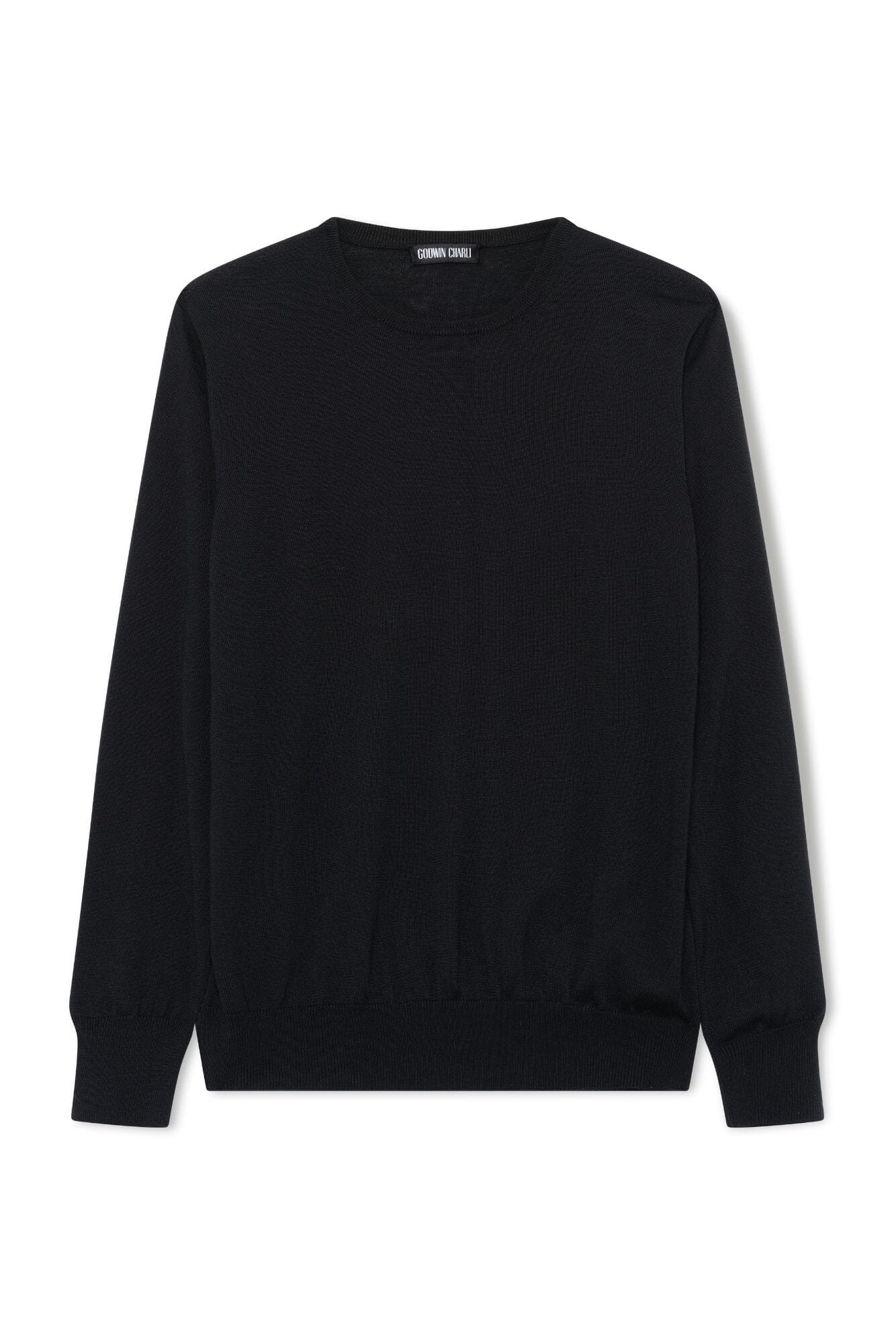 Crew Neck Merino Wool - Black