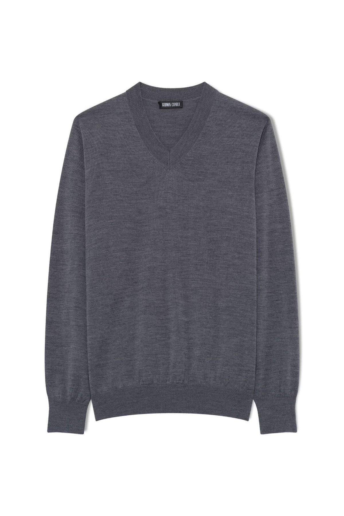 V Neck Merino Wool - Grey