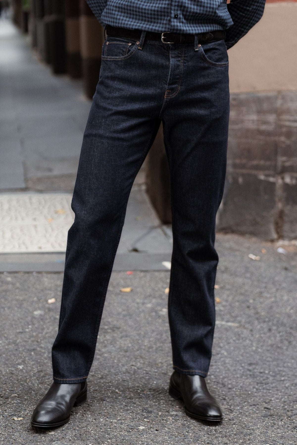 Straight Leg Jeans (RTW) - Dark Blue Rinse