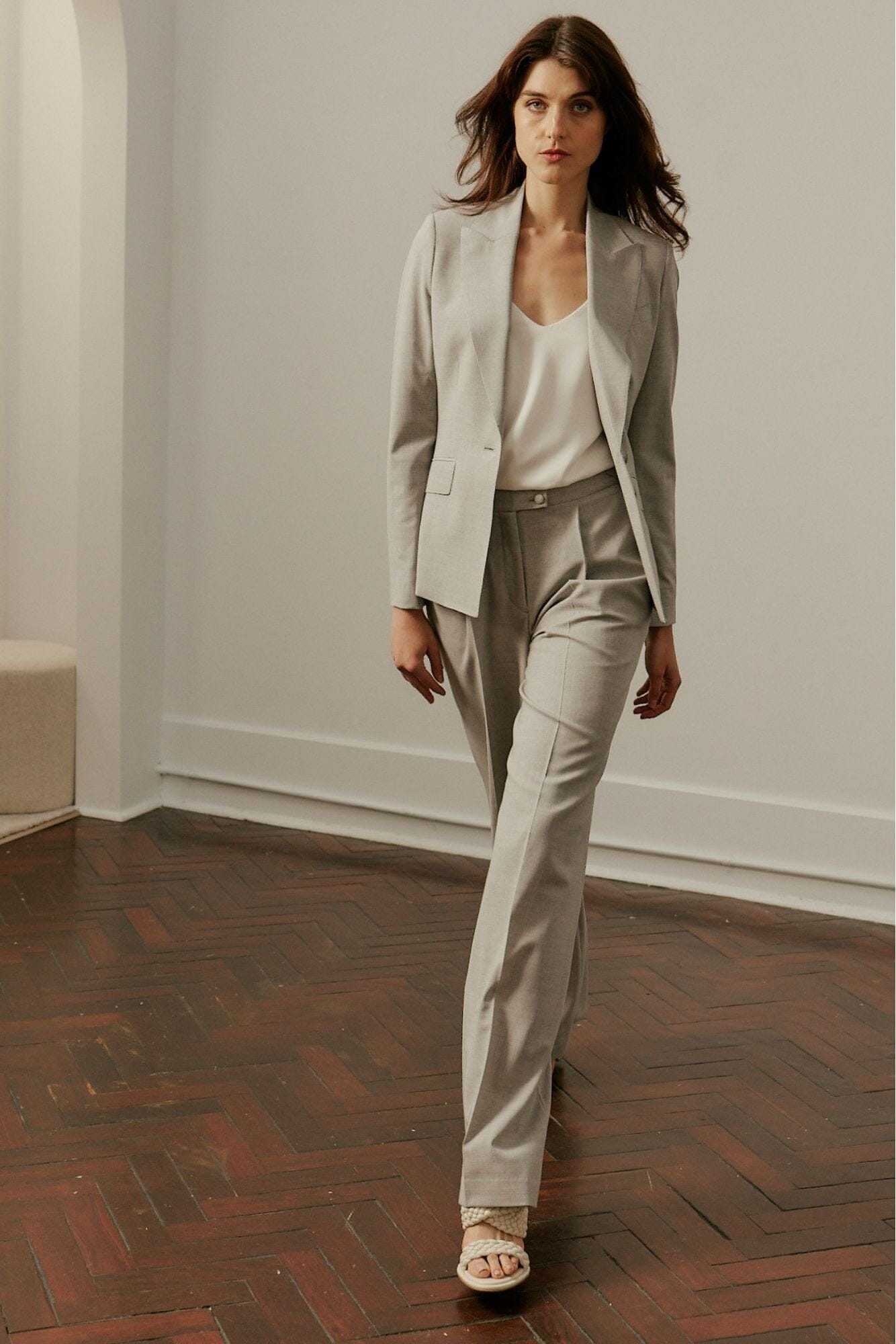 Scarlet x Florence Pant Suit - Light Grey Wool Stretch