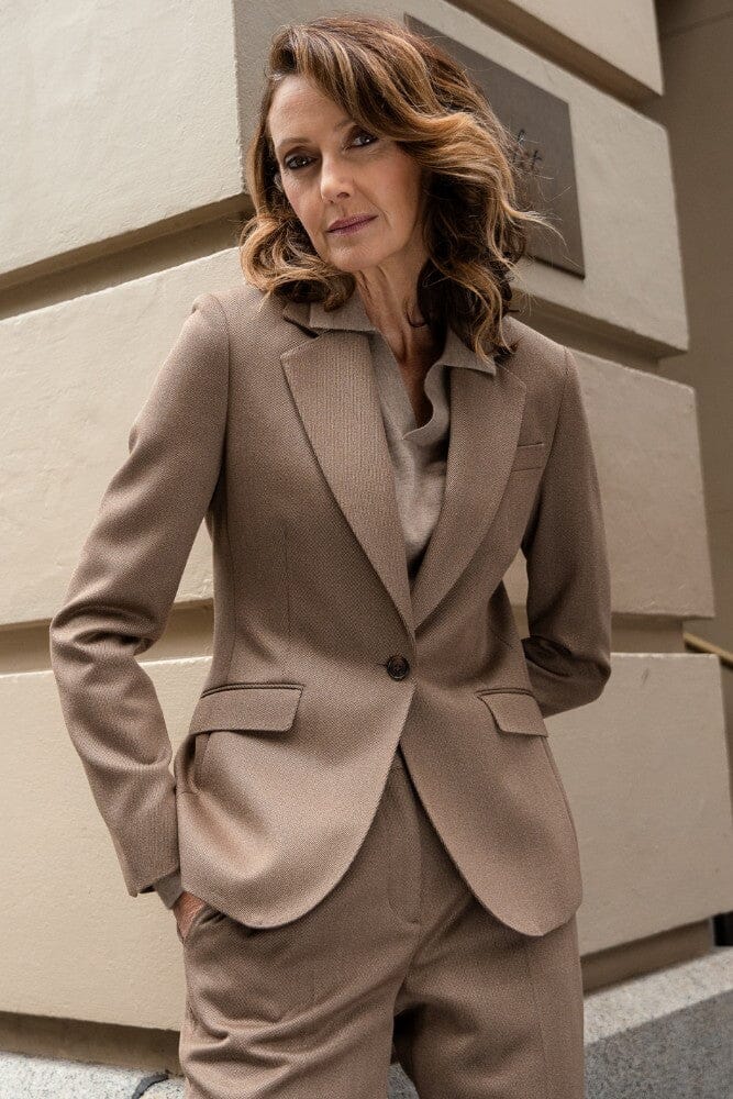 The Camila Suit - Medium Brown Twill Wool