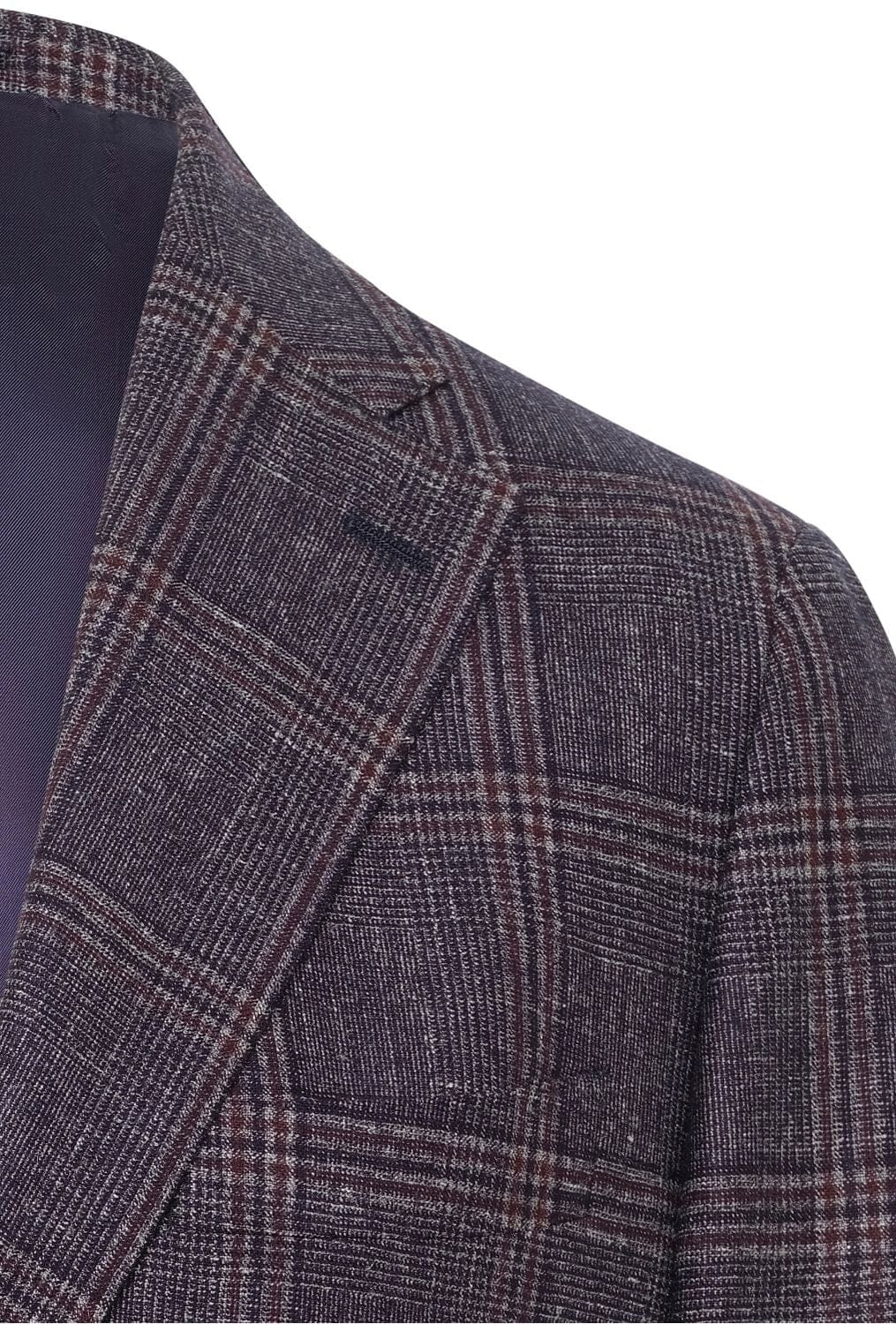 Liam Suit - Navy, Burgundy and Grey Check