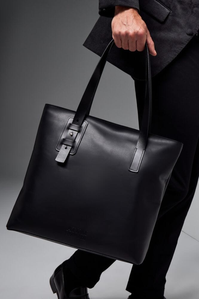 The 'Tote' - Black Italian Leather