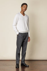 V Neck Merino Wool - Off White