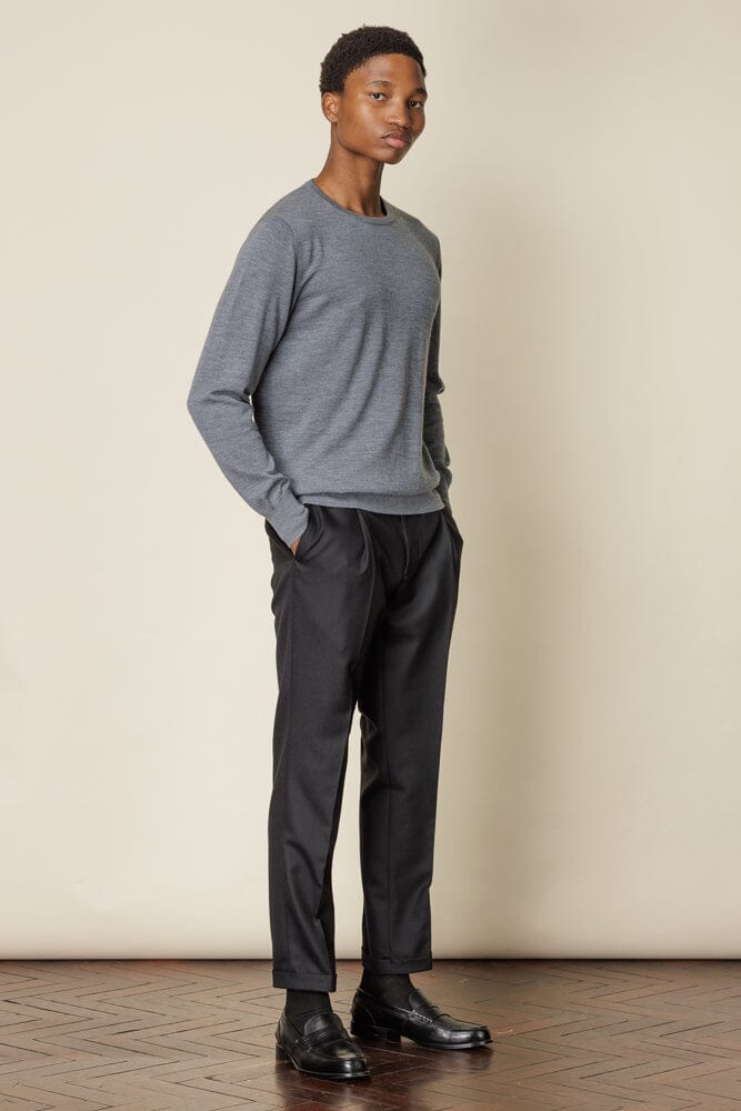 Crew Neck Merino Wool - Grey