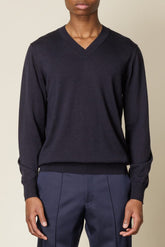 V Neck Merino Wool - Navy