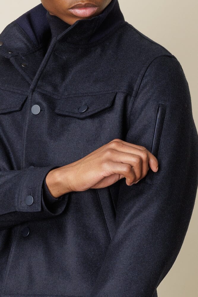 Harrington Jacket - Navy Wool Coating