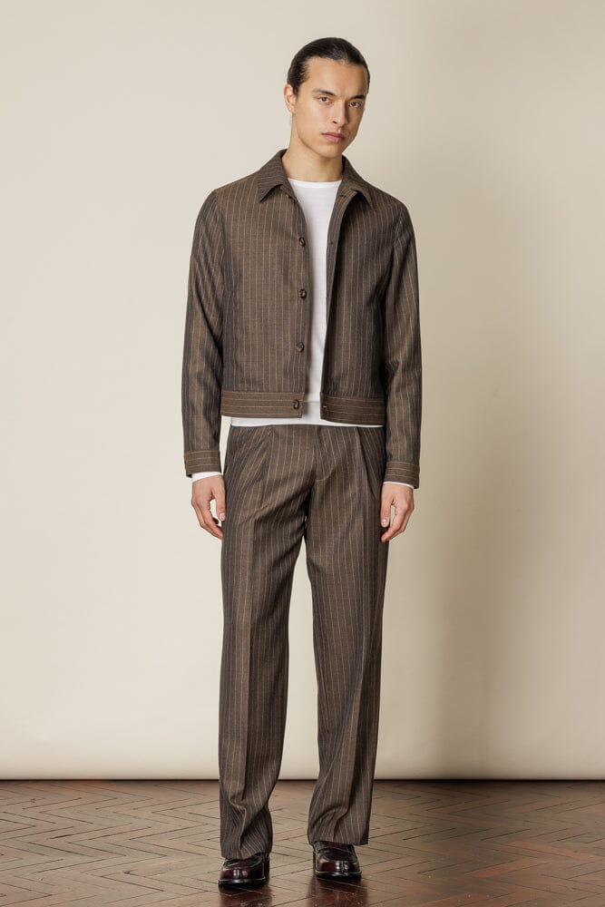 Blouson Set - Brown Pin Stripe