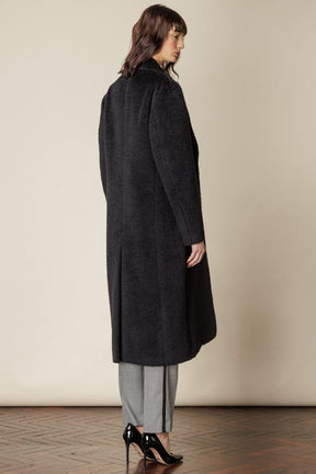 Valerie Coat - Black Wool, Alpaca and Silk