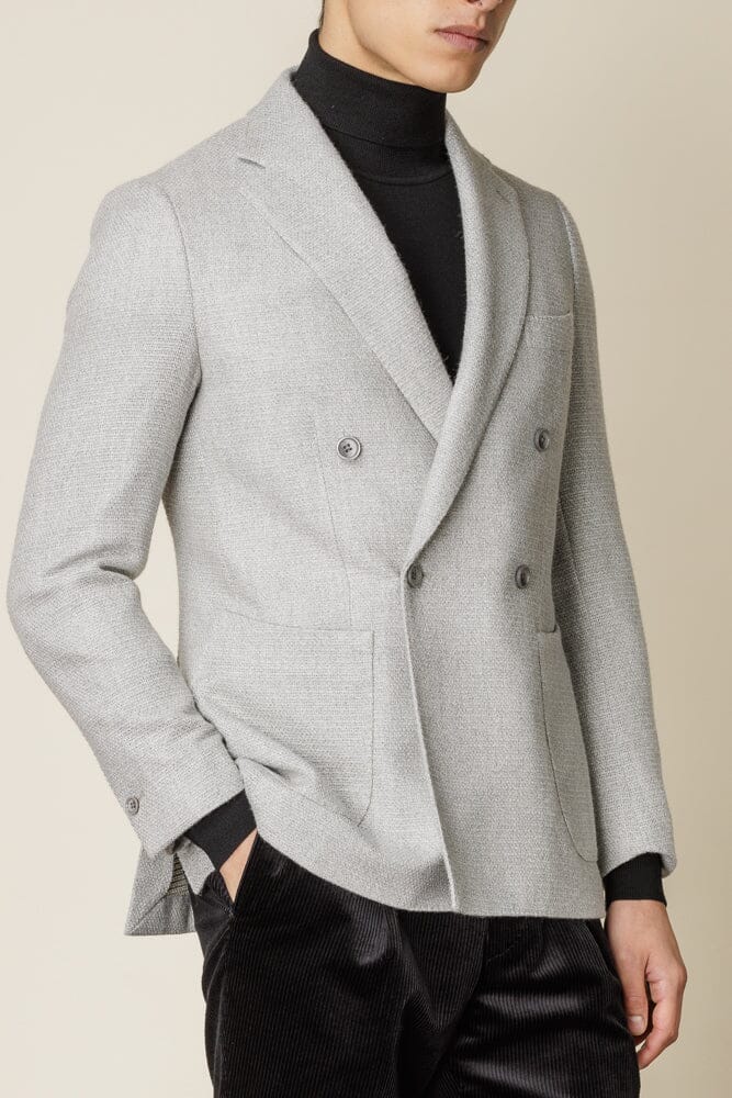 Matteo DB Jacket - Lt Grey Wool Alpaca