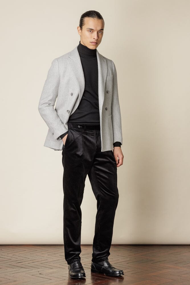 Matteo DB Jacket - Lt Grey Wool Alpaca