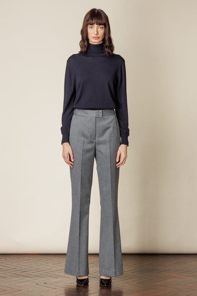 Laura Boot Leg Pant - Grey Heavy Twill