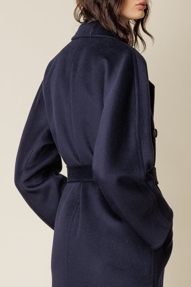 Adriana Wrap Coat - Navy Wool