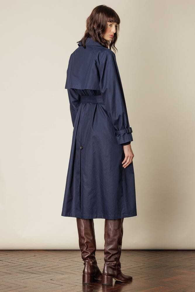 (RTW) Maddie Trench Coat - Navy Cotton Gabardine