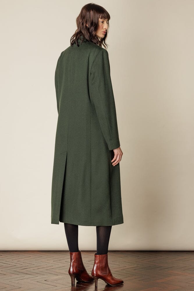 (RTW) Long 6 Button Double Breasted Broad Peak Coat - Olive Wool
