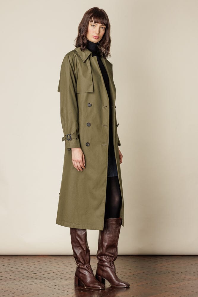 (RTW) Maddie Trench Coat - Olive Cotton Gabardine