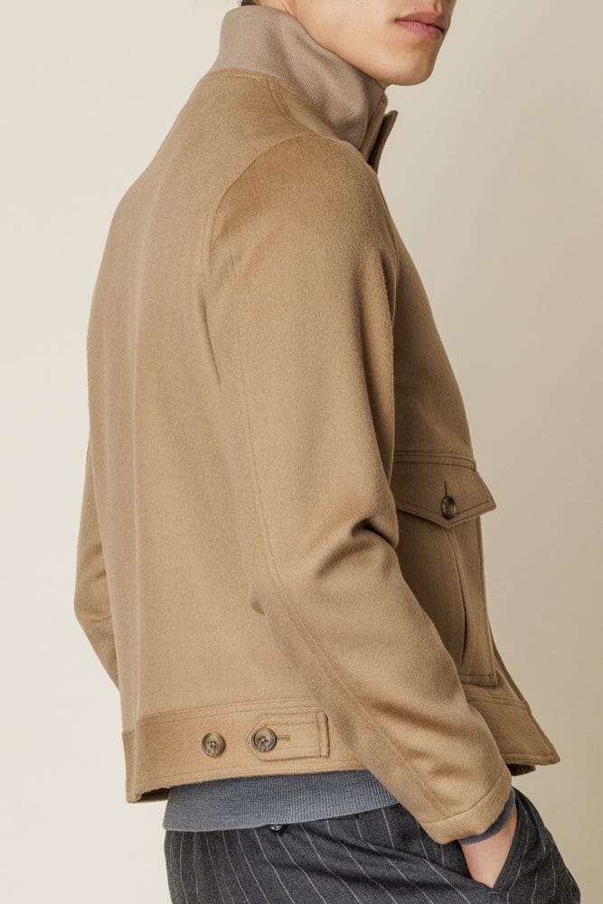 Harrington Jacket - Camel Wool Silk