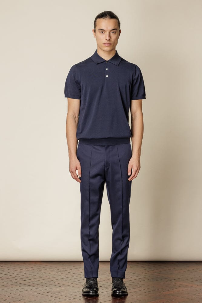 Varenna Trouser - Navy Wool Gabardine